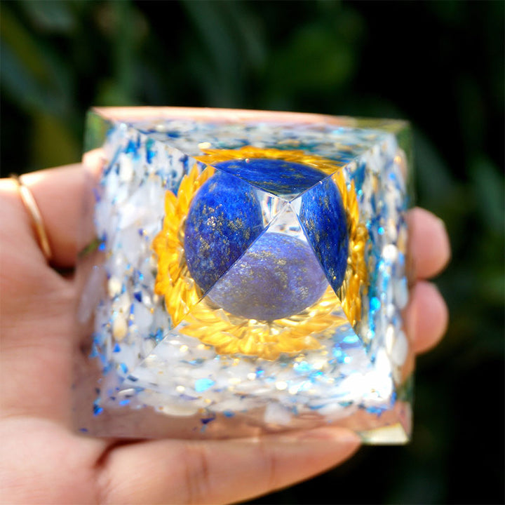 Olivenorma The Calm Power Lapis Lazuli & Blue Chalcedony Orgone Pyramid - image 7