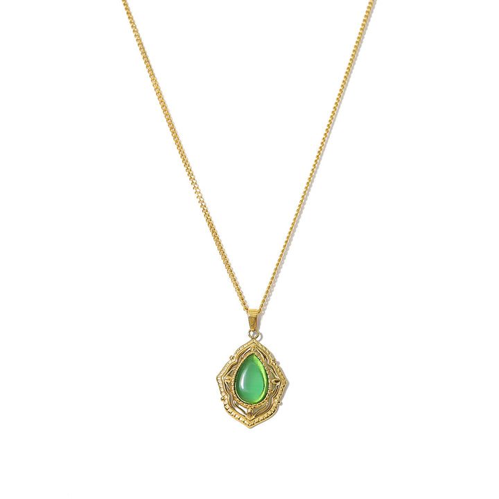 Olivenorma Oval African Turquoise Green Pendant Necklace - image 3