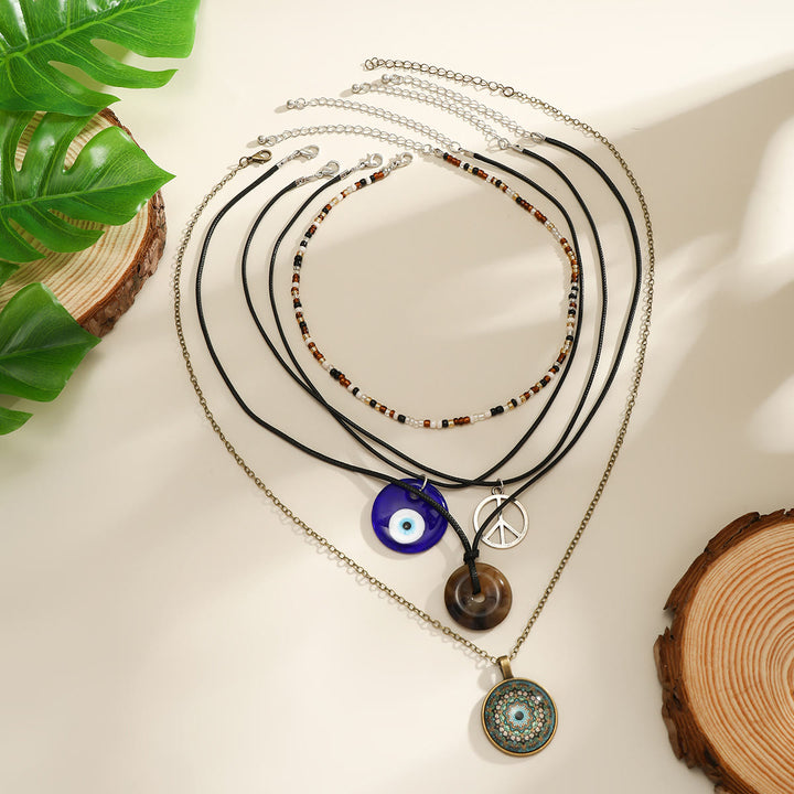 Olivenorma Natural Stone Tree of Life Evil Eye Pendant Necklace Set - image 31