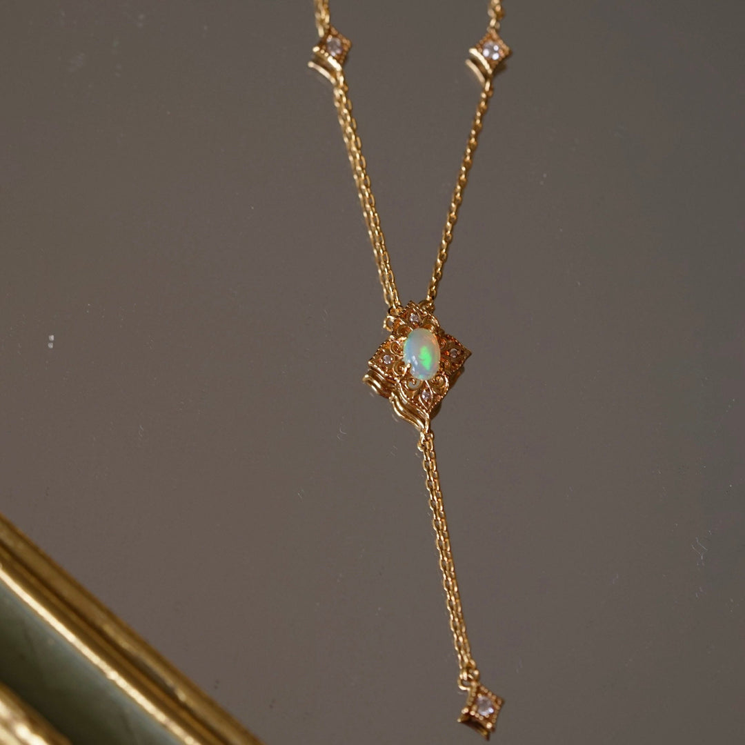 Olivenorma Vintage Petals Opal 14k Gold Necklace - image 5