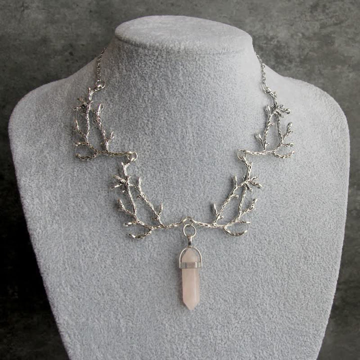 Olivenorma "The Light of Mantra" - Natural Crystal Hexagonal Necklace - Rose Quartz - image 14