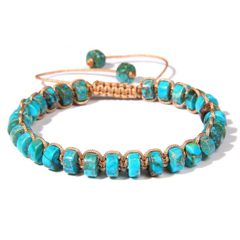 Olivenorma Natural Stone Wheel Bead Woven Bracelet - Emperor Stone - image 17