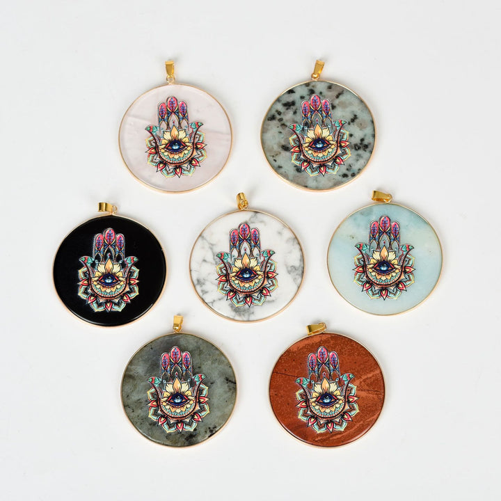 Olivenorma Crystal Hamsa Chakra Tree Of Life Necklace - image 36