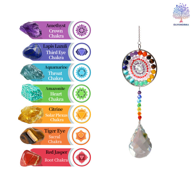 Olivenorma Crystal Suncatchers Handmade Chakra Wind Chime - image 18