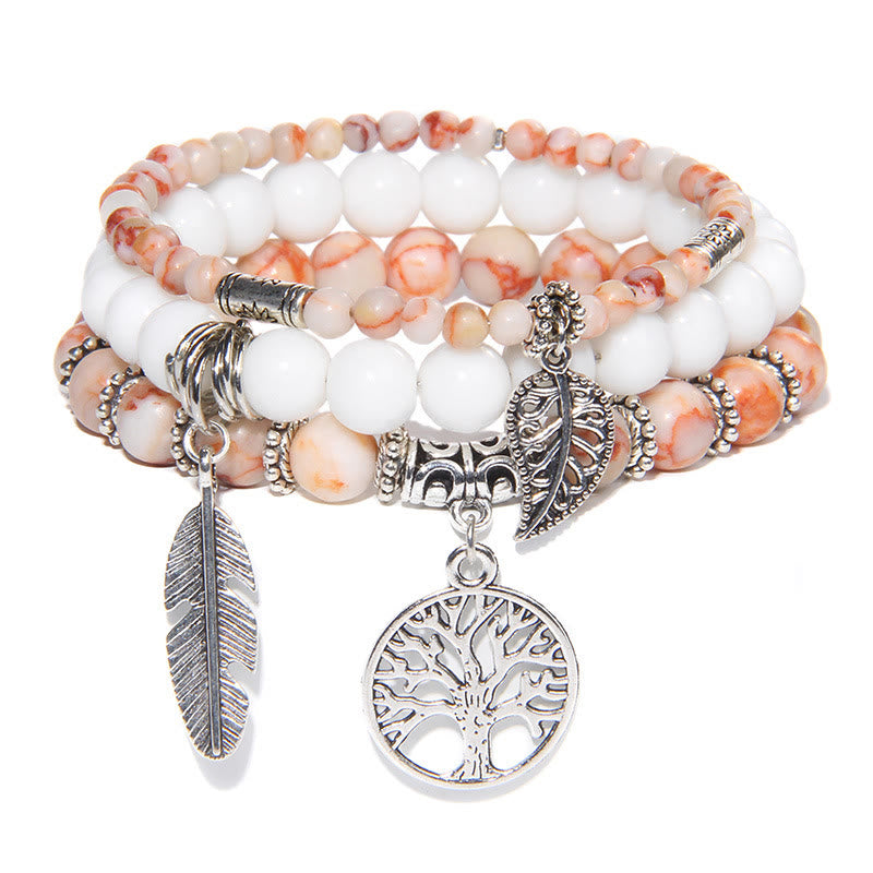 Olivenorma "Nature's Healing Moments" Tree Of Life 3 Pieces Bracelet Set - Rose Quartz - image 5