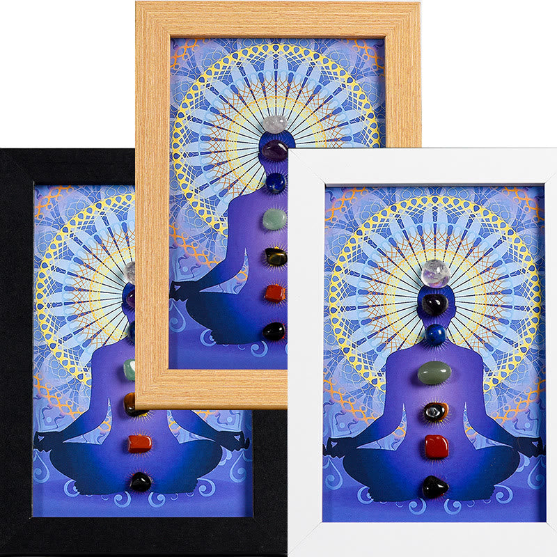 Olivenorma Yoga Meditation Posture Chakra Stone Photo Frame Decoration - image 7