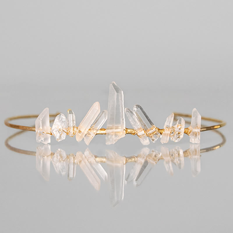 Olivenorma Clear Crystal Minimal Fairy Crystal Crown - Gold Base - image 0