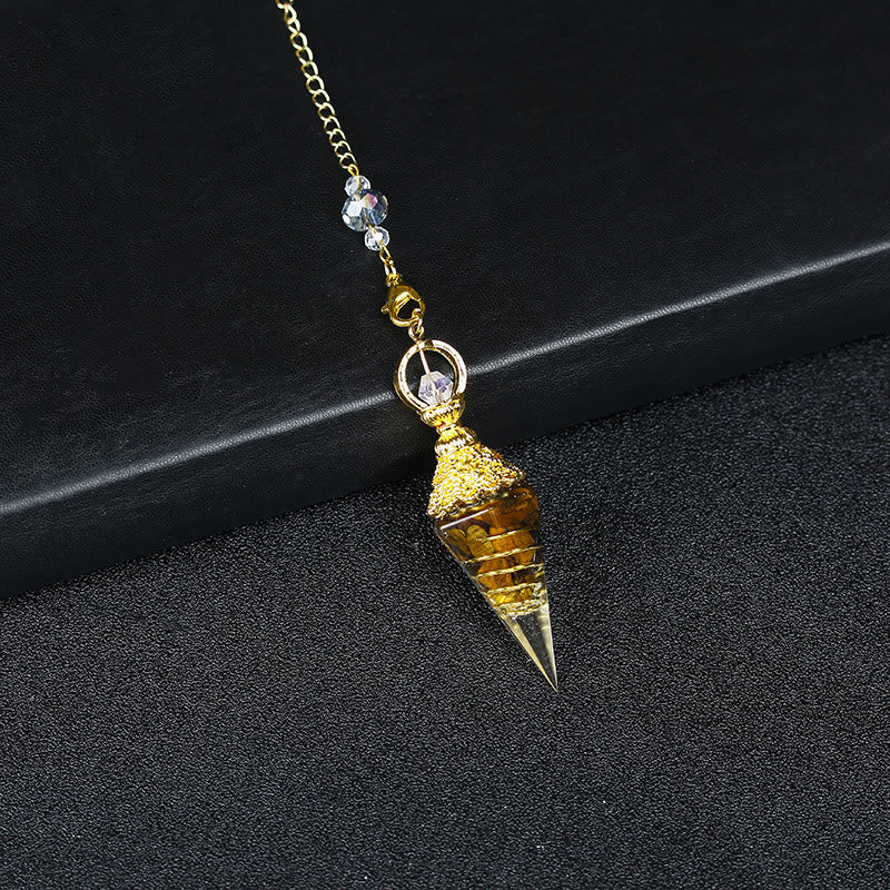 Olivenorma Natural Crystal Resin Hexagonal Pyramid Pendulum - Tiger Eye - image 59