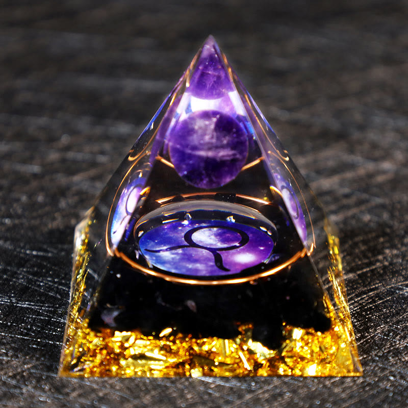 Olivenorma Amethyst Ball Obsidian Gravel Zodiac Taurus Orgone Pyramid - image 2