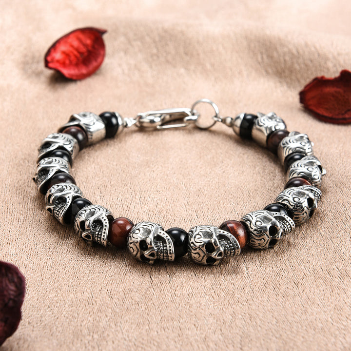 Olivenorma Natural Tiger Eye Handmade Stainless Steel Bracelet - image 6
