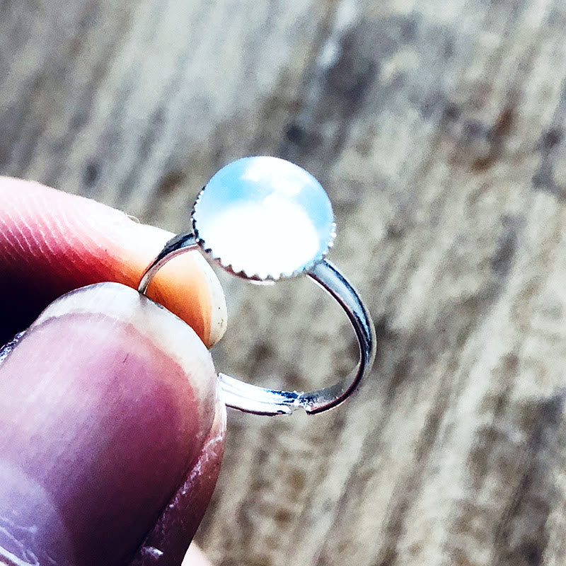 Olivenorma Opal Moonstone Simple Half Circle Adjustable Ring - image 22