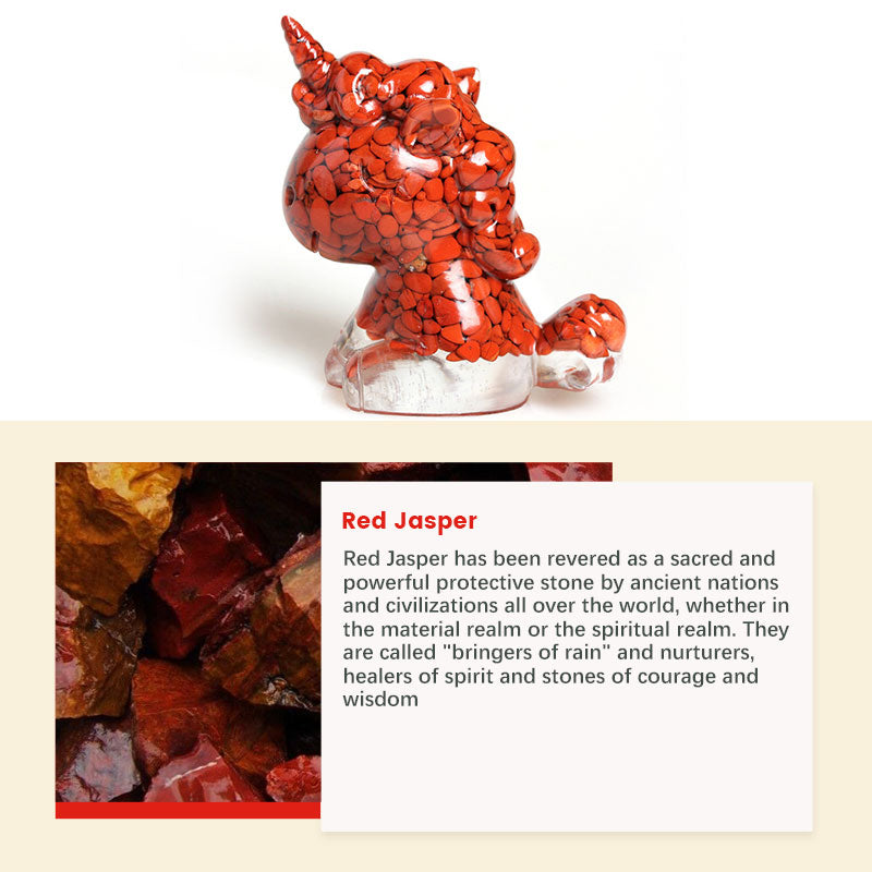 Olivenorma Colored Crystal Unicorn Decoration - Red Jasper - image 16
