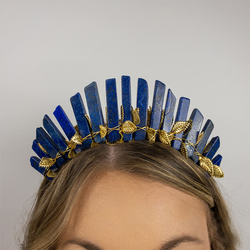 Olivenorma Lapis Lazuli Moon Witch Crystal Crown - image 1