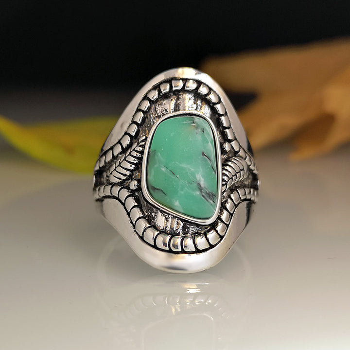 Olivenorma Vintage Large Turquoise Ring - 10 - image 0