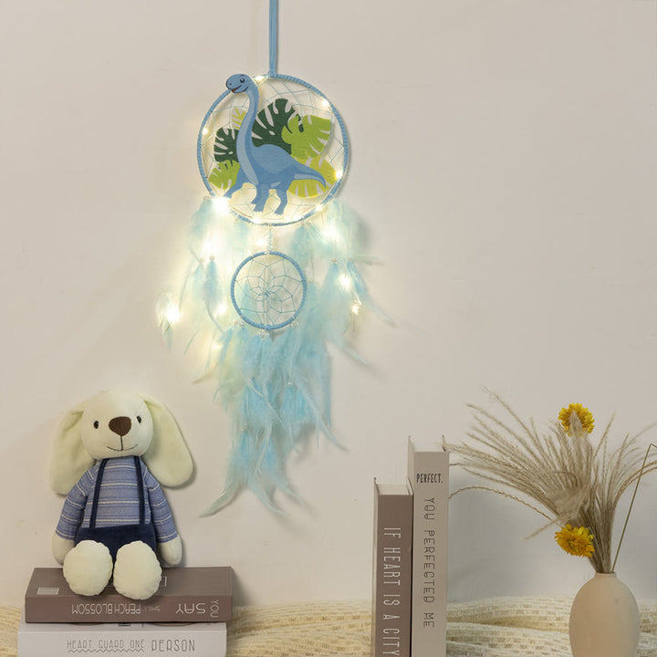 Olivenorma Dinosaur For Kids Feather Dream Catcher - Blue - With Lights - image 6