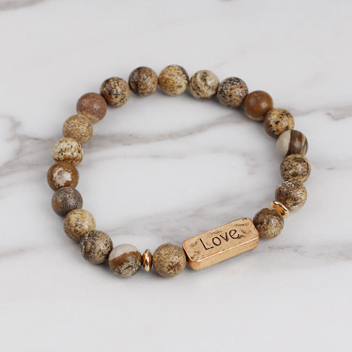 Olivenorma Natural Gemstone Love Powerful Engraving Bracelet - image 2