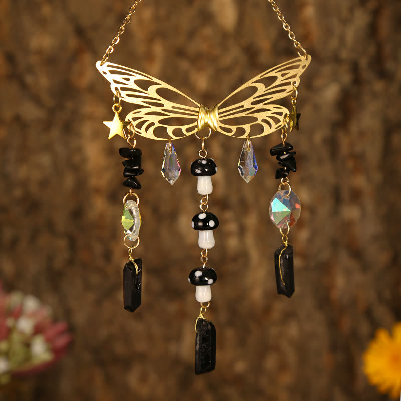 Olivenorma Crystal Butterfly Wings Sunshine Catcher Wind Chime - Golden Butterfly - Obsidian - image 31