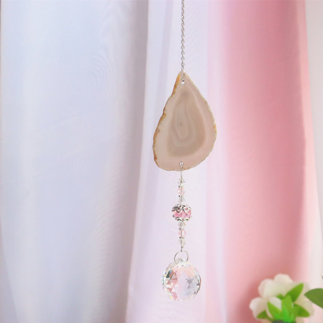Olivenorma Handmade Hanging Pendant Sun Crystal Wind Chime - White Agate - image 26