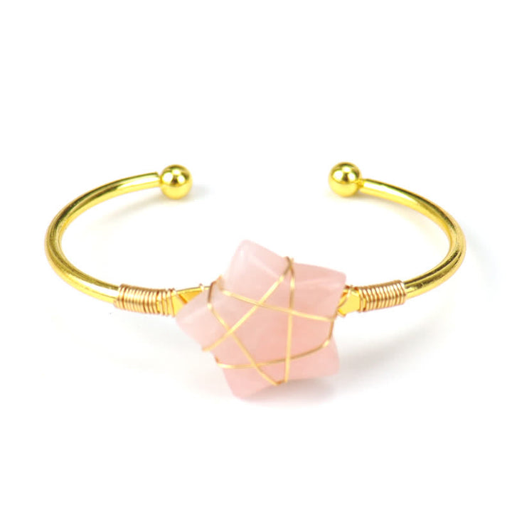 Olivenorma Gold Wire Wrapped Star Shape Gemstone Bracelet - image 6
