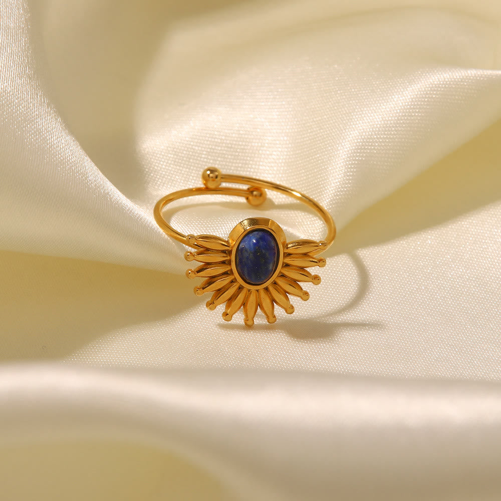 Olivenorma Lapis Lazuli 18k Gold Plated Stainless Steel Ring - image 5