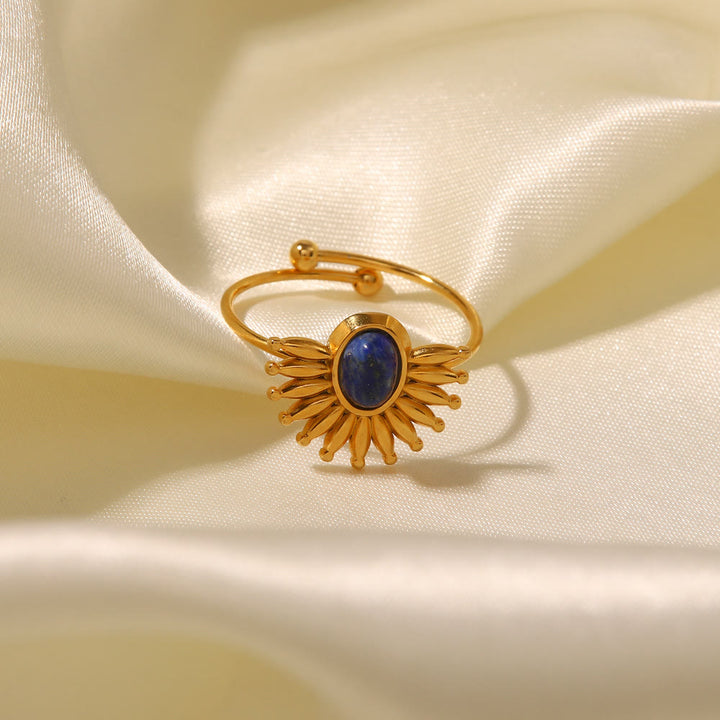 Olivenorma Lapis Lazuli 18k Gold Plated Stainless Steel Ring - image 5
