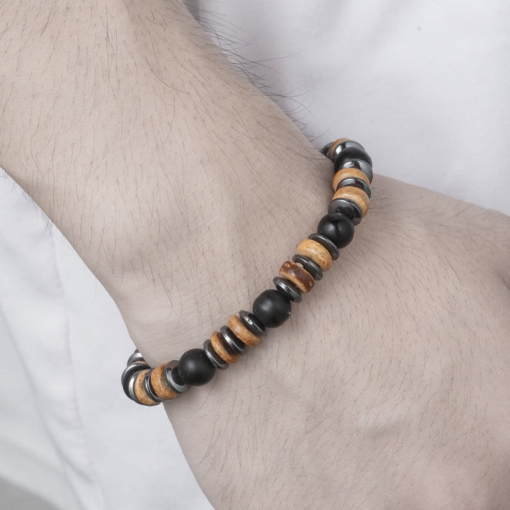 Olivenorma Black Onyx Hematite Bronzite 8mm Beaded Bracelet - image 2