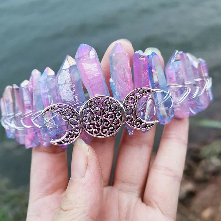 Olivenorma Fluorite Fairy Moon Crystal Crown - Moon#2 - image 2