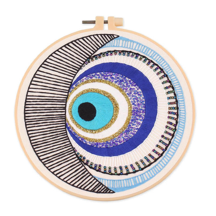 Olivenorma Evil Eye Hand Embroidery Semi Finished Material Decoration - Evil Eye&Cotton#1 - image 1