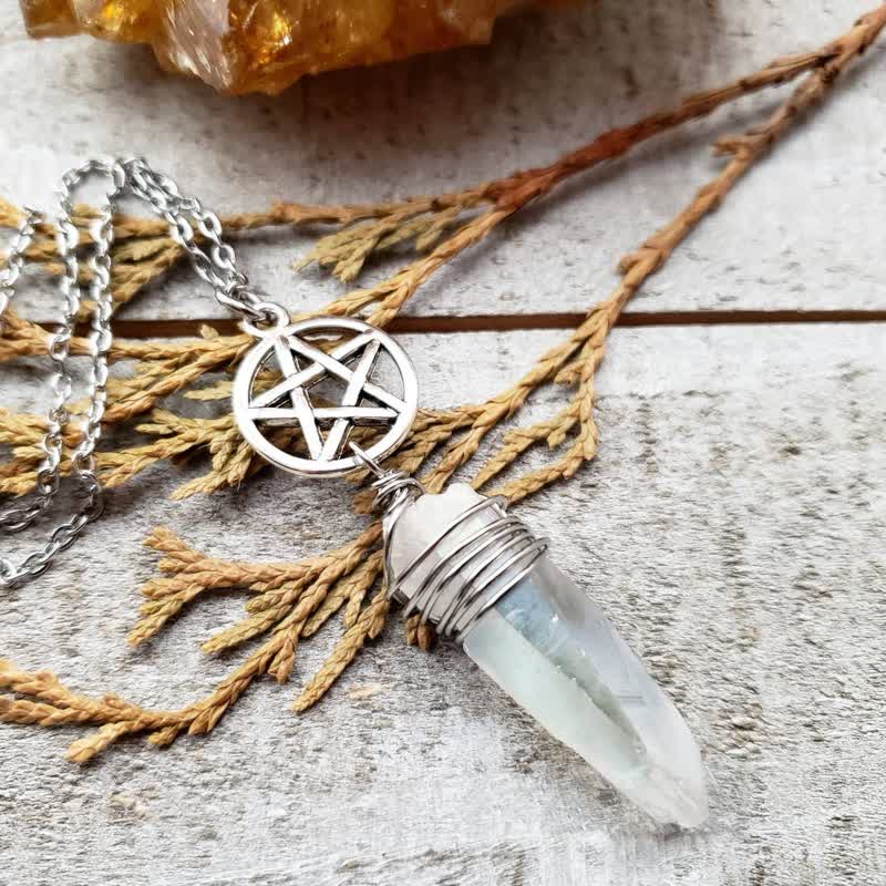 Olivenorma Pentagram Quartz Witch Necklace - image 2