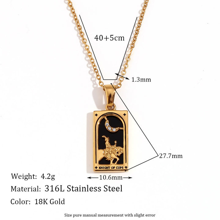 Olivenorma Stainless Steel 18k Gold Plated Tarot Card Necklace - image 24