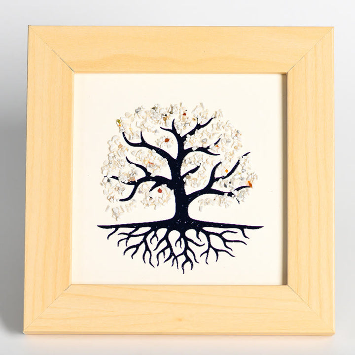 Olivenorma Natural Crystal Gravel Tree Of Life Photo Frame Decoration - White Turquoise - image 8