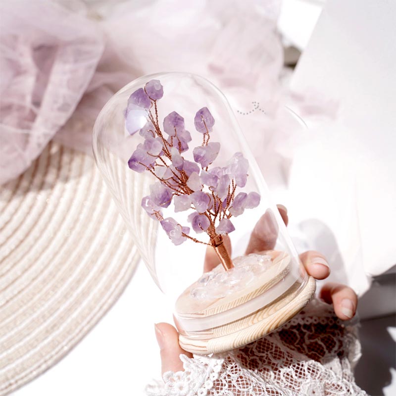 Olivenorma Christmas Tree Crystal Stone Night Light Decoration - Amethyst - image 19