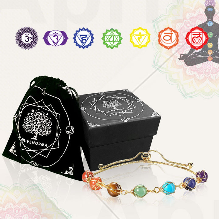 Chakra Natural Golden Color Adjustable Yoga Bracelet - image 2