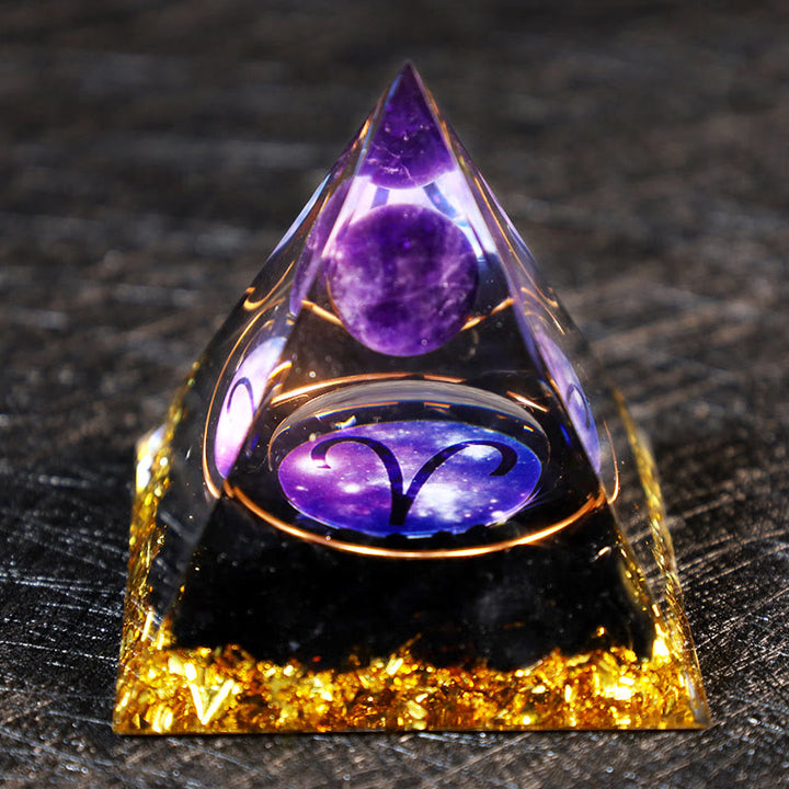 Olivenorma Amethyst Ball Obsidian Gravel Zodiac Aries Orgone Pyramid - image 2