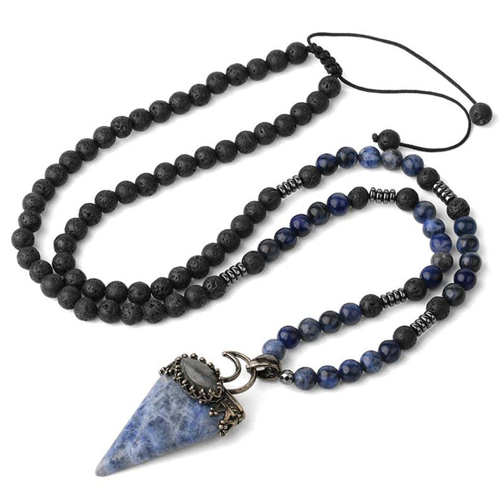 Olivenorma Natural Stone Prismatic Meditation Beaded Necklace - Sodalite - image 17