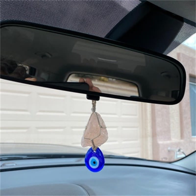 Olivenorma Rose Quartz Original Stone Evil Eye Car Ornament - image 3