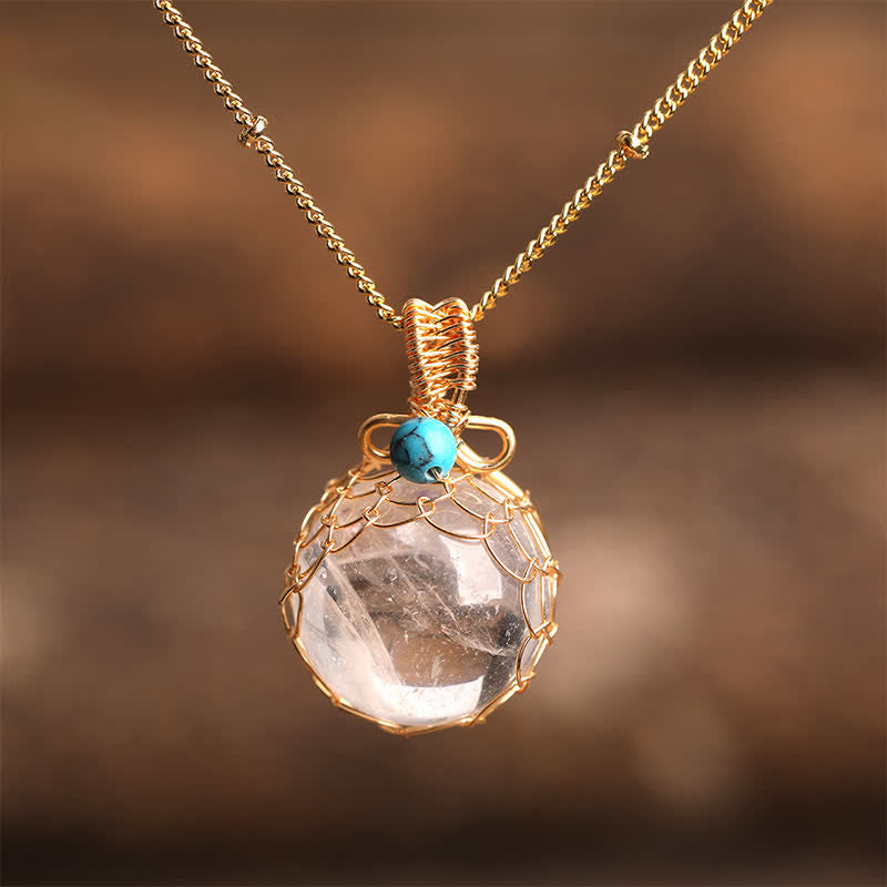 Olivenorma Delicate Natural Crystal Sphere Necklace - Clear Crystal - image 11