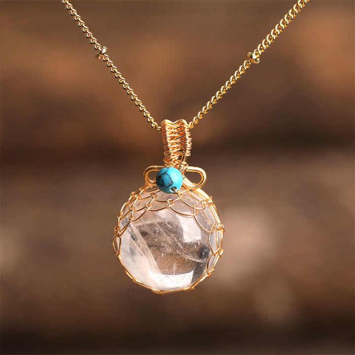 Olivenorma Delicate Natural Crystal Sphere Necklace - Clear Crystal - image 11