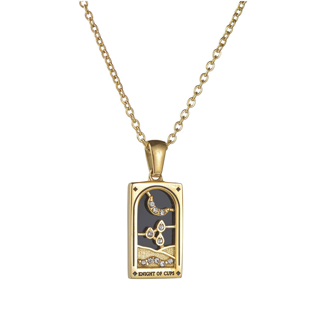 Olivenorma "Sun Lovers Star Moon" Tarot Cards Sign Necklace - KNIGHT OF CUPS - Rose Gold - image 6