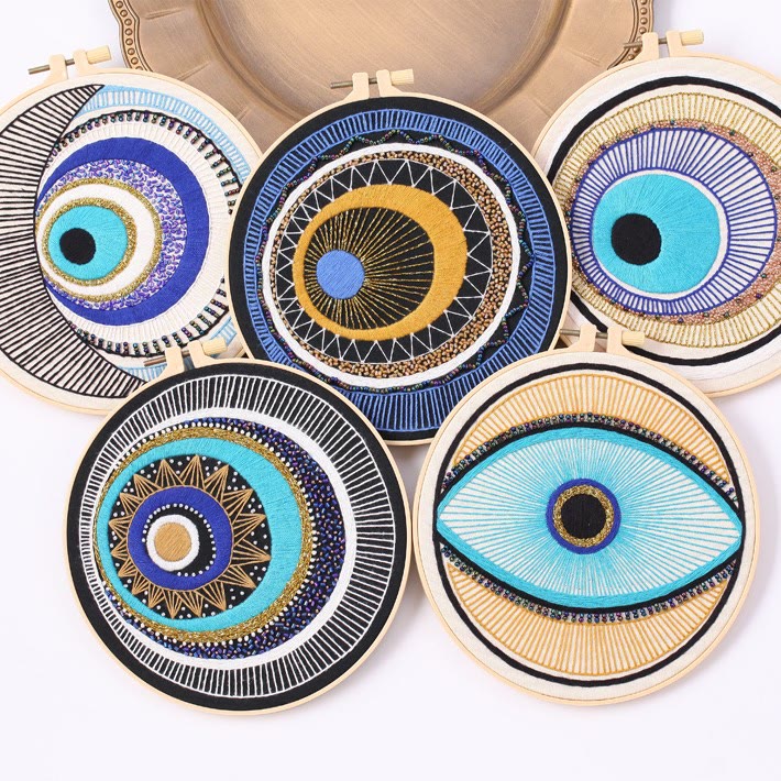 Olivenorma Evil Eye Hand Embroidery Semi Finished Material Decoration - image 10