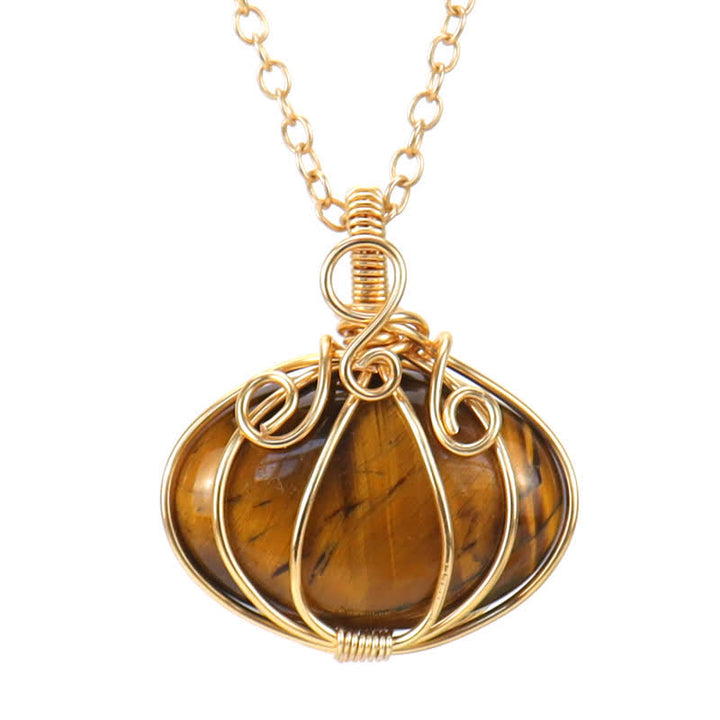 Olivenorma GUARDIAN PUMPKIN - Creative Pumpkin Crystal Necklace - Tiger Eye - image 5
