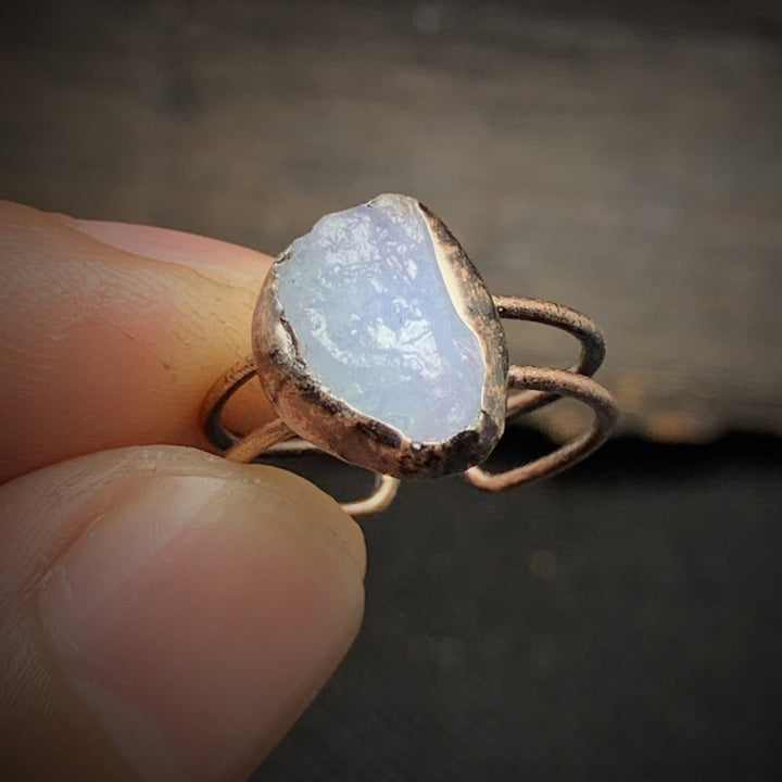 Olivenorma Natural Irregular Raw Stone Twelve Birthstone Adjustable Ring - image 16