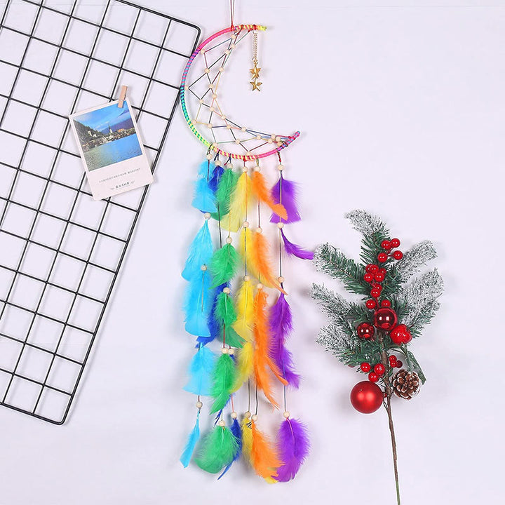 Olivenorma "Colorful Dream" - Moon Colorful Feather Dream Catcher - image 4