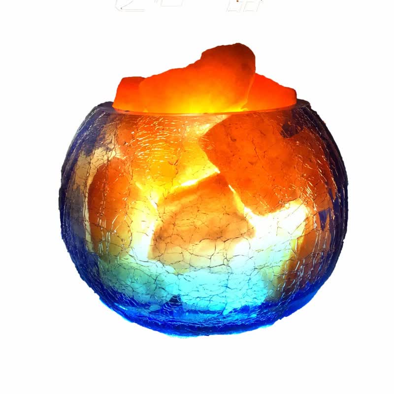 Olivenorma Creative Ice Cracked Glass Tank Himalayan Pink Salt Lamp - image 6