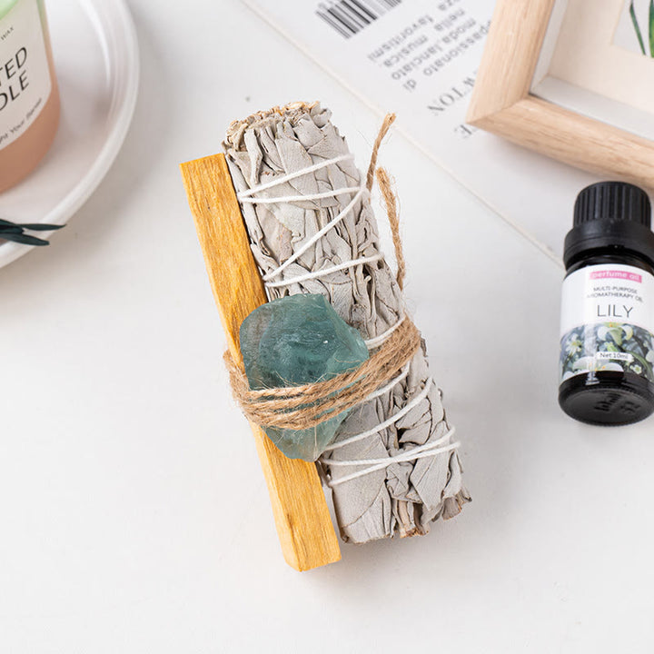Olivenorma White Sage Peruvian Sacred Wood Strips Crystal 3-Piece Set - Green Fluorite - image 14