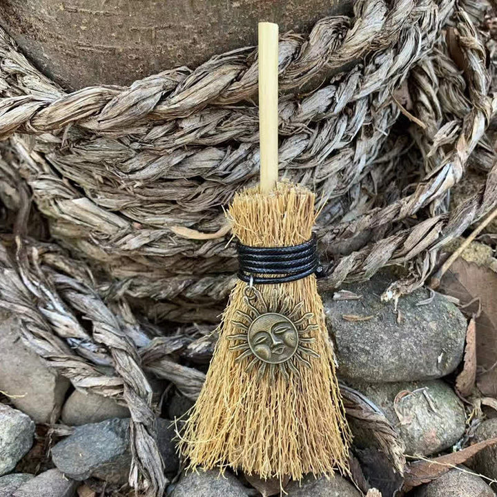 Olivenorma Handmade Mini Broom Crystal Ornamet - Sun Face & Copper - image 26