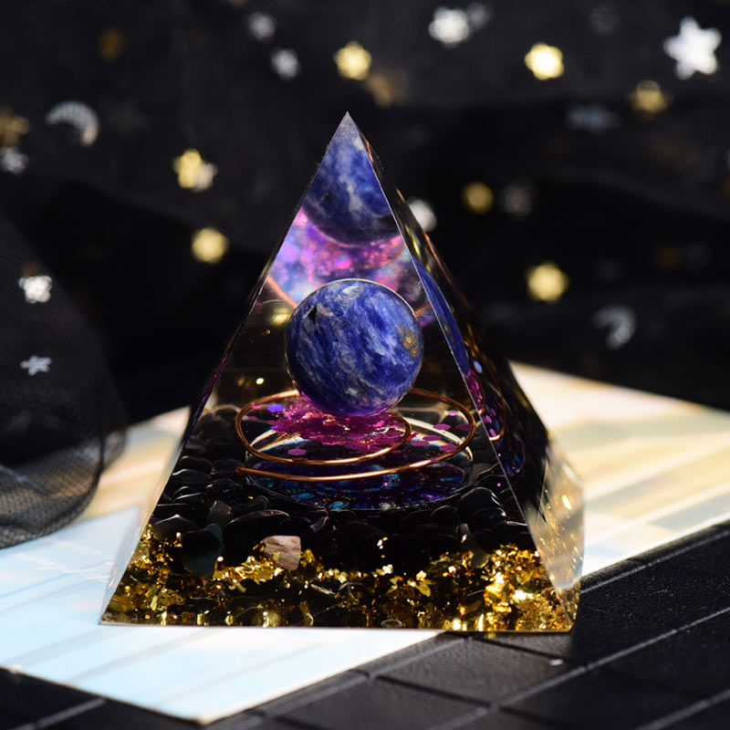 Olivenorma Lapis Lazuli Obsidian Orgone Pyramid - 10*10cm - YES PLEASE $8 - image 0