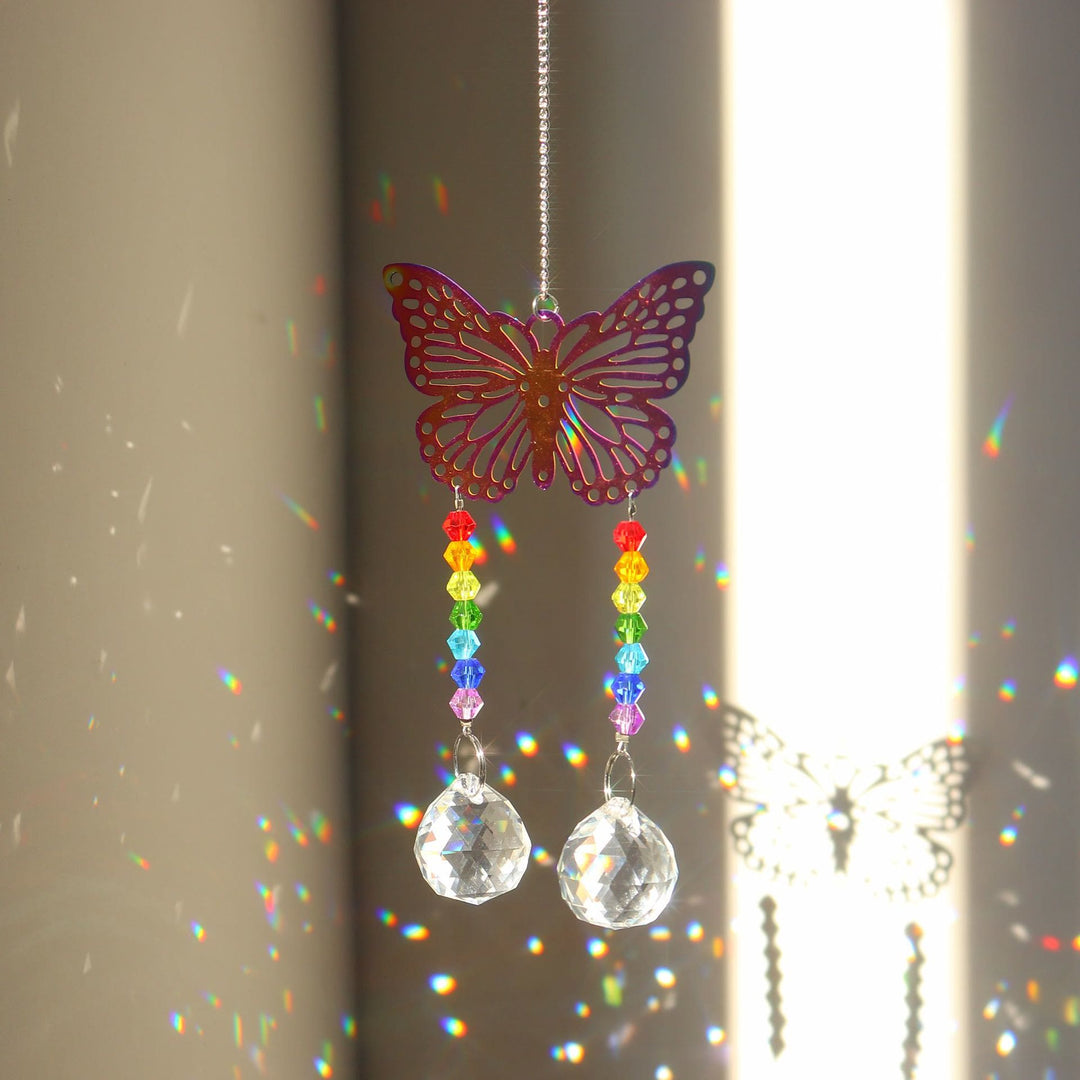 Olivenorma Clear Crystal Hanging Chakra Beads Wind Chime Suncatcher - Color Butterfly#1 - image 38