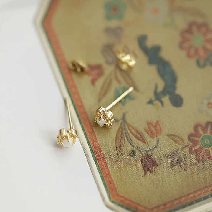 Olivenorma Delicate Vintage Opal Rhombic Earrings - image 6
