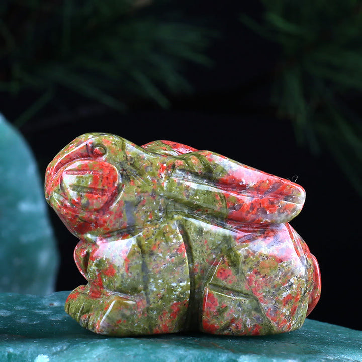 Olivenorma Crystal 12 Zodiac Signs Rabbit Carving Gemstone Decoration - Unakite - image 13